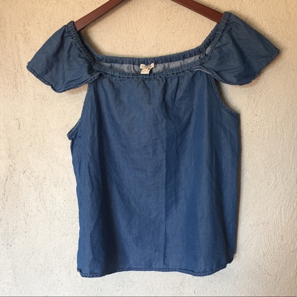 J. Crew Tops - J. Crew Denim Chambray Off the Shoulder Top